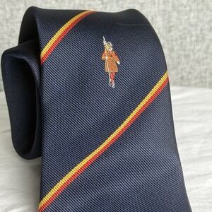 Vintage Dave Mackay Beefeater Yeoman Warder Made England UK Blue Neck Tie   54in